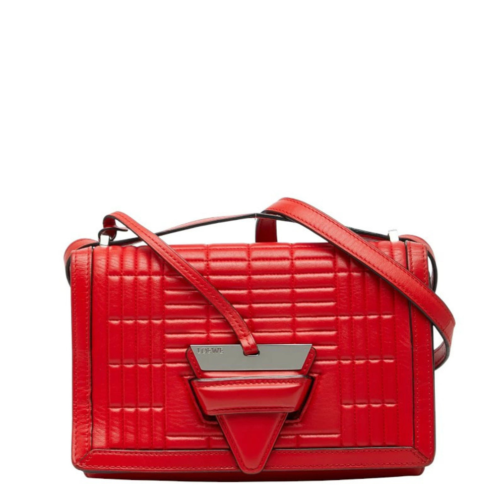 Loewe Barcelona Crossbody Shoulder Bag Red Leather - Picture 1 of 10